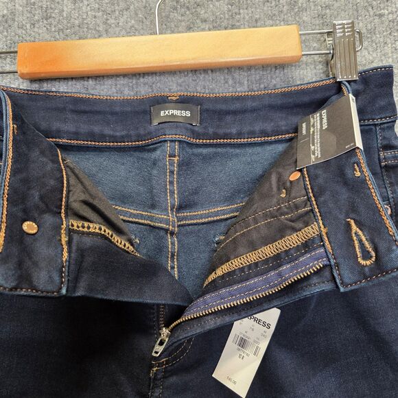 Express Jeans Womens 10R Dark Wash Curvy Skinny High Rise Supersoft Stretch - Picture 5 of 12